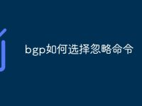 bgp如何选择忽略命令-路由网