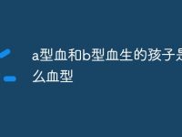 a型血和b型血生的孩子是什么血型-路由网