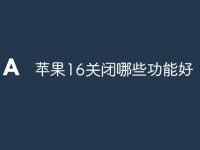 苹果16关闭哪些功能好-路由网