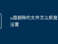 u盘删除的文件怎么恢复出厂设置-路由网