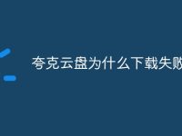 夸克云盘为什么下载失败-路由网