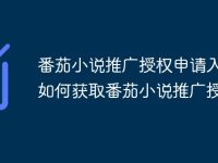 番茄小说推广授权申请入口 如何获取番茄小说推广授权-路由网