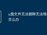 u盘文件无法删除无法格式化怎么办-路由网