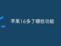 苹果16多了哪些功能-路由网