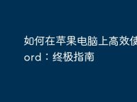 如何在苹果电脑上高效使用Word：终极指南-路由网