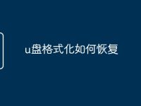 u盘格式化如何恢复-路由网