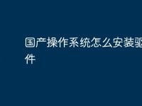 国产操作系统怎么安装驱动软件-路由网