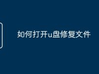 如何打开u盘修复文件-路由网