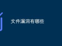 文件漏洞有哪些-路由网