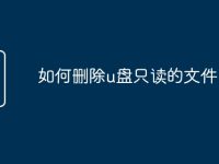 如何删除u盘只读的文件-路由网