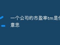 一个公司的市盈率tm是什么意思-路由网