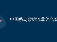 中国移动数据流量怎么恢复-路由网