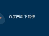 百度网盘下载慢-路由网