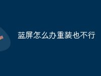 蓝屏怎么办重装也不行-路由网