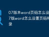 07版本word页码怎么设置 07版word怎么设置页码和目录-路由网
