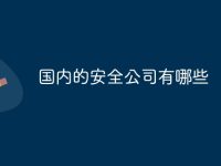 国内的安全公司有哪些-路由网