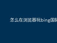 怎么在浏览器玩bing国际版-路由网