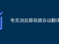 夸克浏览器视频自动翻译-路由网