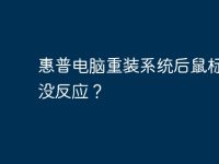惠普电脑重装系统后鼠标键盘没反应?-路由网
