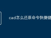 cad怎么还原命令快捷键的-路由网