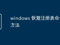 windows 恢复注册表命令的方法-路由网