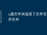 u盘文件夹变成了文件怎么打开文件-路由网