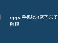 oppo手机锁屏密码忘了怎么解锁-路由网
