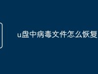 u盘中病毒文件怎么恢复-路由网