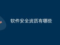 软件安全资质有哪些-路由网