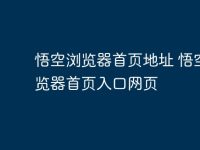 悟空浏览器首页地址 悟空浏览器首页入口网页-路由网