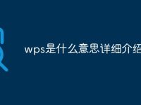 wps是什么意思详细介绍-路由网