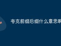 夸克前缀后缀什么意思啊-路由网
