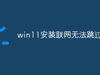 win11安装联网无法跳过-路由网