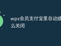 wps会员支付宝里自动续费怎么关闭-路由网