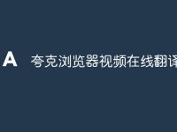 夸克浏览器视频在线翻译-路由网