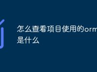 怎么查看项目使用的orm框架是什么-路由网
