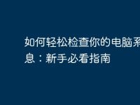 如何轻松检查你的电脑系统信息：新手必看指南-路由网