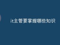 it主管要掌握哪些知识-路由网