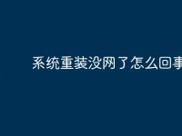 系统重装没网了怎么回事-路由网