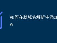 如何在就域名解析中添加www-路由网