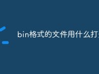 bin格式的文件用什么打开-路由网