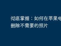 彻底掌握:如何在苹果电脑上删除不需要的照片-路由网