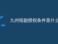 九州短剧授权条件是什么-路由网