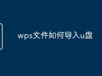 wps文件如何导入u盘-路由网