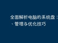 全面解析电脑的系统盘:功能、管理与优化技巧-路由网