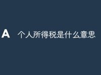 个人所得税是什么意思-路由网