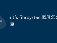 ntfs file system蓝屏怎么修复-路由网