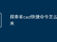 探索者cad快捷命令怎么调出来-路由网