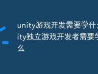 unity游戏开发需要学什么 unity独立游戏开发者需要学什么-路由网