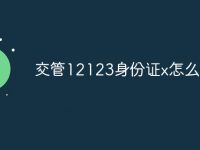 交管12123身份证x怎么输入-路由网